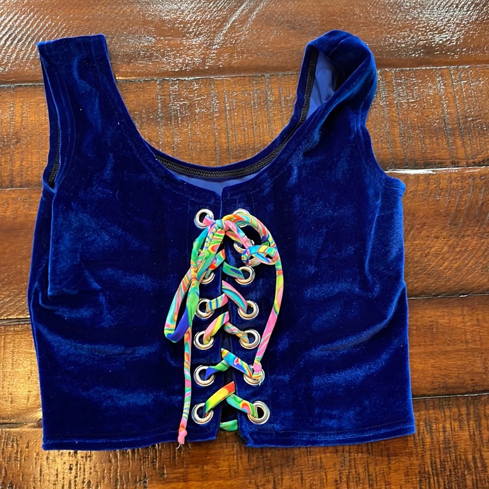 Coquetry Clothing lace up crop top
